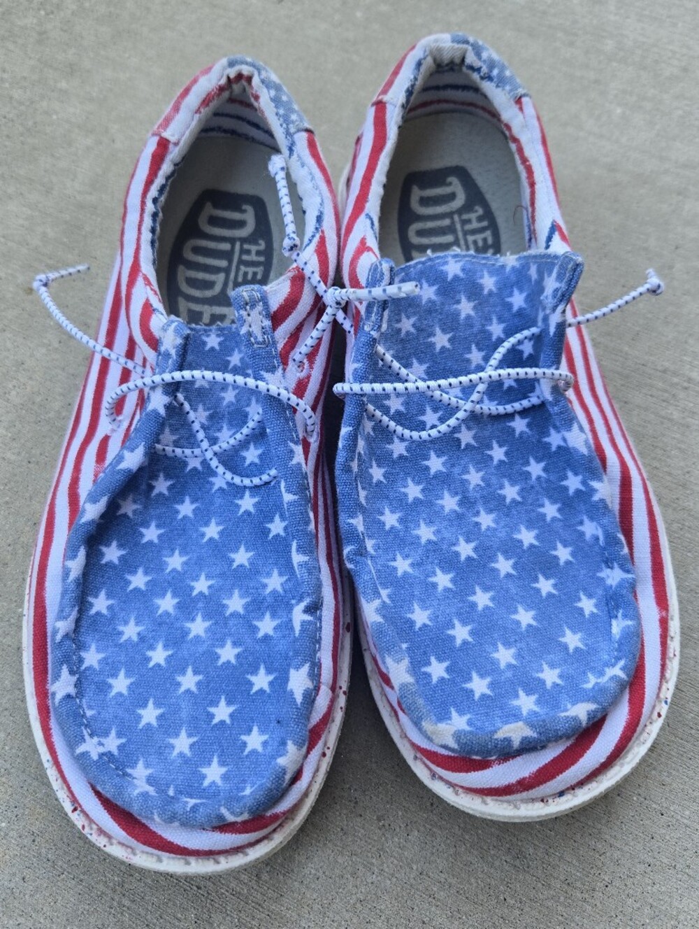 Hey Dude Wally Patriotic Slip Ons, 4Y/5W